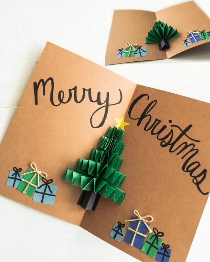 Kerstkaart kerstboom DIY